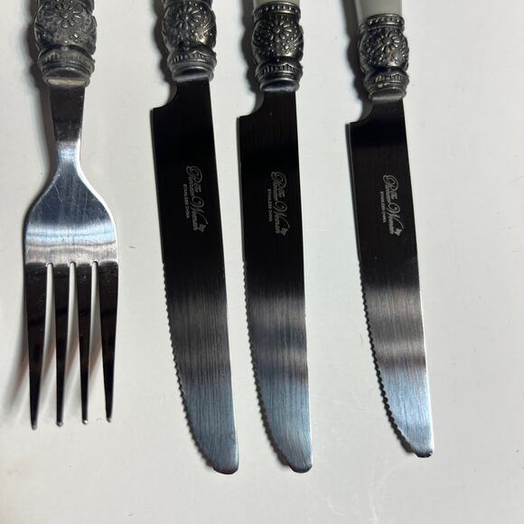 Pioneer Woman Cowgirl Lace pearl gray 3 pc set Flatware 3 forks 3 knives ONLY DC - Picture 14 of 16